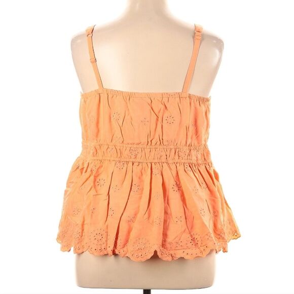 Torrid -1619 NWT Eyelet Tie Front Sleeveless Tank in Papaya Punch Women's 1X - Picture 3 of 6